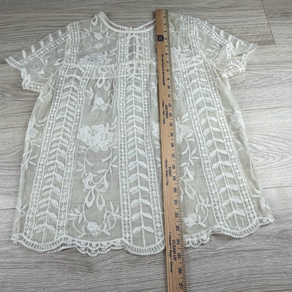 Unbranded Elegant Cream Lace Top Women’s Medium Whimsygoth Fairy Dainty Coquette - Picture 2 of 6